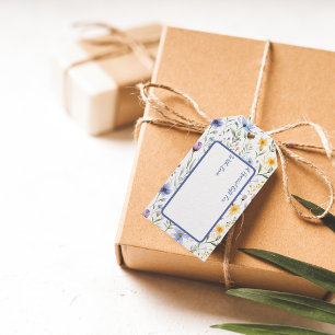 Elegante Blaue Lila Aquarell-Wildblume  Geschenkanhänger