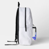 Elegante, blaue lila Blume Bedruckter Rucksack (Links)