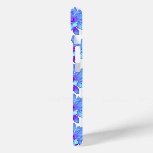 Elegante, blaue lila Blume Case-Mate iPhone Hülle (Rückseite / Links)
