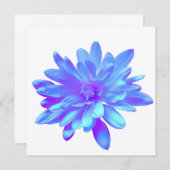 Elegante, blaue lila Blume Einladung (Vorne/Hinten)