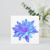 Elegante, blaue lila Blume Einladung (Stehend Vorderseite)
