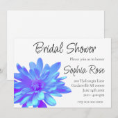 Elegante, blaue lila Blume Einladung (Vorne/Hinten)