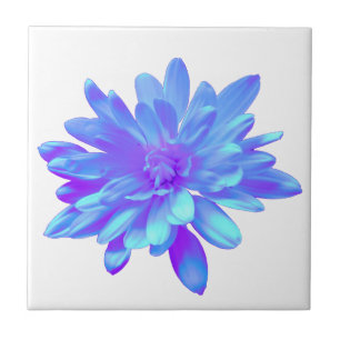 Elegante, blaue lila Blume Fliese