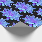 Elegante, blaue lila Blume Geschenkpapier (Ecke)