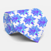 Elegante, blaue lila Blume Krawatte (Gerollt)