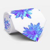 Elegante, blaue lila Blume Krawatte (Gerollt)
