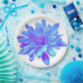 Elegante, blaue lila Blume Pappteller (Party)