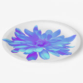 Elegante, blaue lila Blume Pappteller (Schrägansicht)