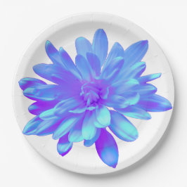 Elegante, blaue lila Blume Pappteller