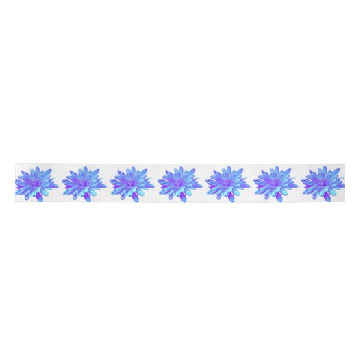 Elegante, blaue lila Blume Satinband (Vorderseite)