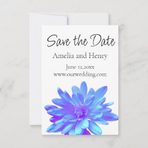 Elegante, blaue lila Blume Save The Date
