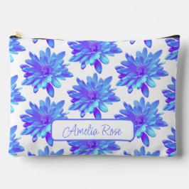 Elegante, blaue lila Blume Zubehörtasche