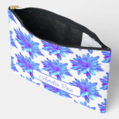 Elegante, blaue lila Blume Zubehörtasche (Offen)