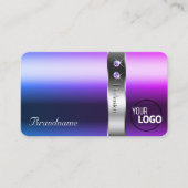 Elegante blaue Lila Farbleuchte Silber Dekoration Visitenkarte (Vorderseite)