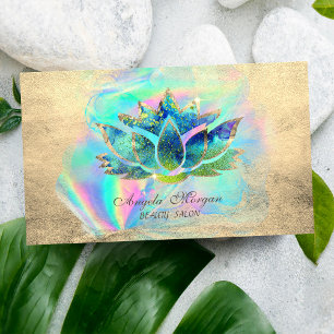Elegante Blaue Lotusblume Holografische Inc  Visitenkarte