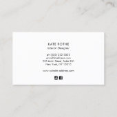 Elegante blaue Magnolia Visitenkarte (Rückseite)