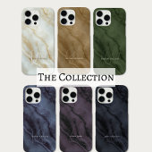 Elegante Blaue Marmor Namensinitialen Monogrammier Case-Mate iPhone Hülle