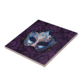 Elegante blaue Maskenballmaske Fliese (Seite)