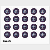Elegante blaue Maskenballmaske Runder Aufkleber (Blatt)