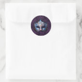 Elegante blaue Maskenballmaske Runder Aufkleber (Tasche)
