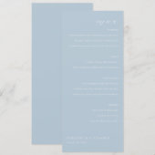 Elegante Blaue Menüvorlage Menükarte (Vorne/Hinten)