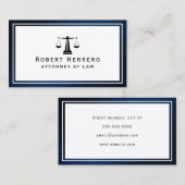 Elegante blaue Metallrahmen-legale Visitenkarte (Vorne/Hinten)