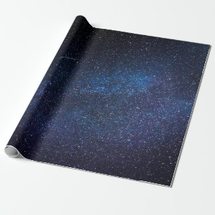 Elegante blaue Milchstraßen-Galaxie-Textur Geschenkpapier