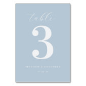 Elegante Blaue Minimalistische Tischnummer (Rückseite)