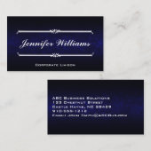 Elegante blaue moderne Berufliche Visitenkarten Visitenkarte (Vorne/Hinten)