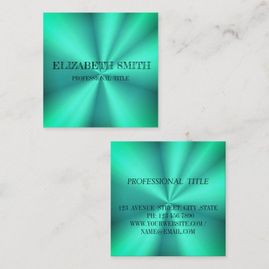 Elegante, blaue, moderne, quadratische Visitenkart Visitenkarte (Vorne/Hinten)