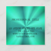 Elegante, blaue, moderne, quadratische Visitenkart Visitenkarte (Rückseite)