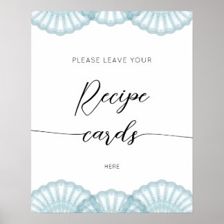 Elegante Blaue Muschel hinterlassen Sie Ihre Reze Poster
