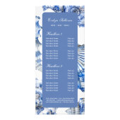 Elegante blaue Muschelpreisliste Werbekarte (Vorne)