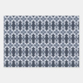 Elegante blaue Muster - Geschenkpapier-Blätter Geschenkpapier Set (Vorderseite 3)