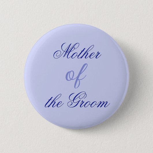 Elegante Blaue Mutter des Bräutigams Button (Vorderseite)