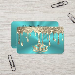 Elegante, blaue Ombre Lotus Blume Yoga Visitenkart Visitenkarte