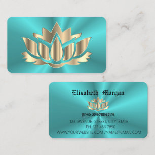 Elegante blaue Ombre-Lotusblumen-Yogakarte Visitenkarte