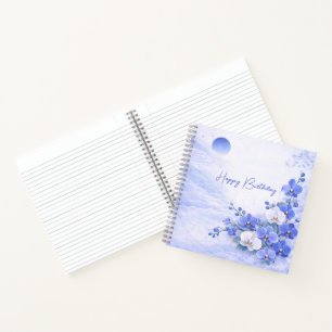 Elegante Blaue Orchideen-Geburtstag Notizblock