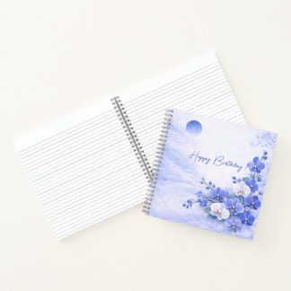 Elegante Blaue Orchideen-Geburtstag Notizblock