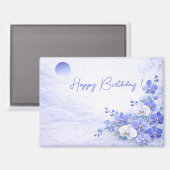 Elegante blaue Orchideen-Geburtstags Magnet (Vorderseite/Rückseite)