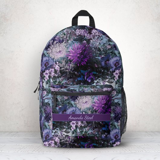 Elegante blaue Pärchen mit Monogramm Bedruckter Rucksack