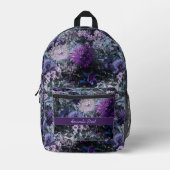 Elegante blaue Pärchen mit Monogramm Bedruckter Rucksack (Vorderseite)