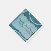 Elegante Blaue Perlen Persönliche Besondere Anläss Serviette (Ecke)