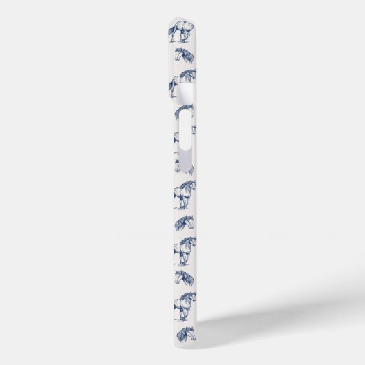 Elegante Blaue Pferde Mit Monogramm Erstgeschenke Case-Mate iPhone Hülle (Rückseite / Links)