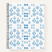 Elegante blaue Pinguine mit Schneeflocken Notizblock (Vorderseite)