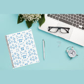 Elegante blaue Pinguine mit Schneeflocken Notizblock