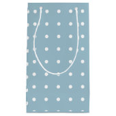 Elegante blaue Polka-Dot-Papiertüte Kleine Geschenktüte (Vorderseite)