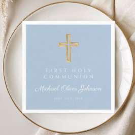 Elegante Blaue Religiöse Erstkommunion Serviette