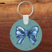 Elegante blaue Ribbons und Blasen Nahtlos. Baby Schlüsselanhänger (Rückseite)