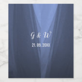 Elegante Blaue Romantische Wine & Sparkling Weinka Weinetikett (Einzelnes Label)